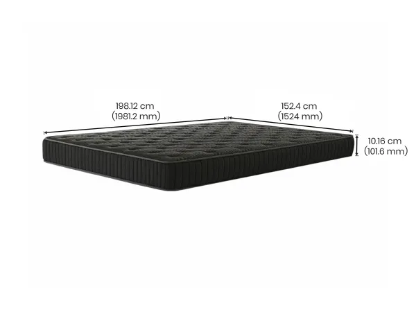 Rio Engineered Wood Queen Bed With Premium Foam Mattress Queen Size (78 x 60 x 4 inches)